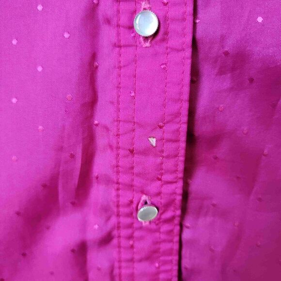 Levis Vintage Pink Satin Button Down Western Shirt Long Sleeve Womens Size Small - Picture 5 of 8